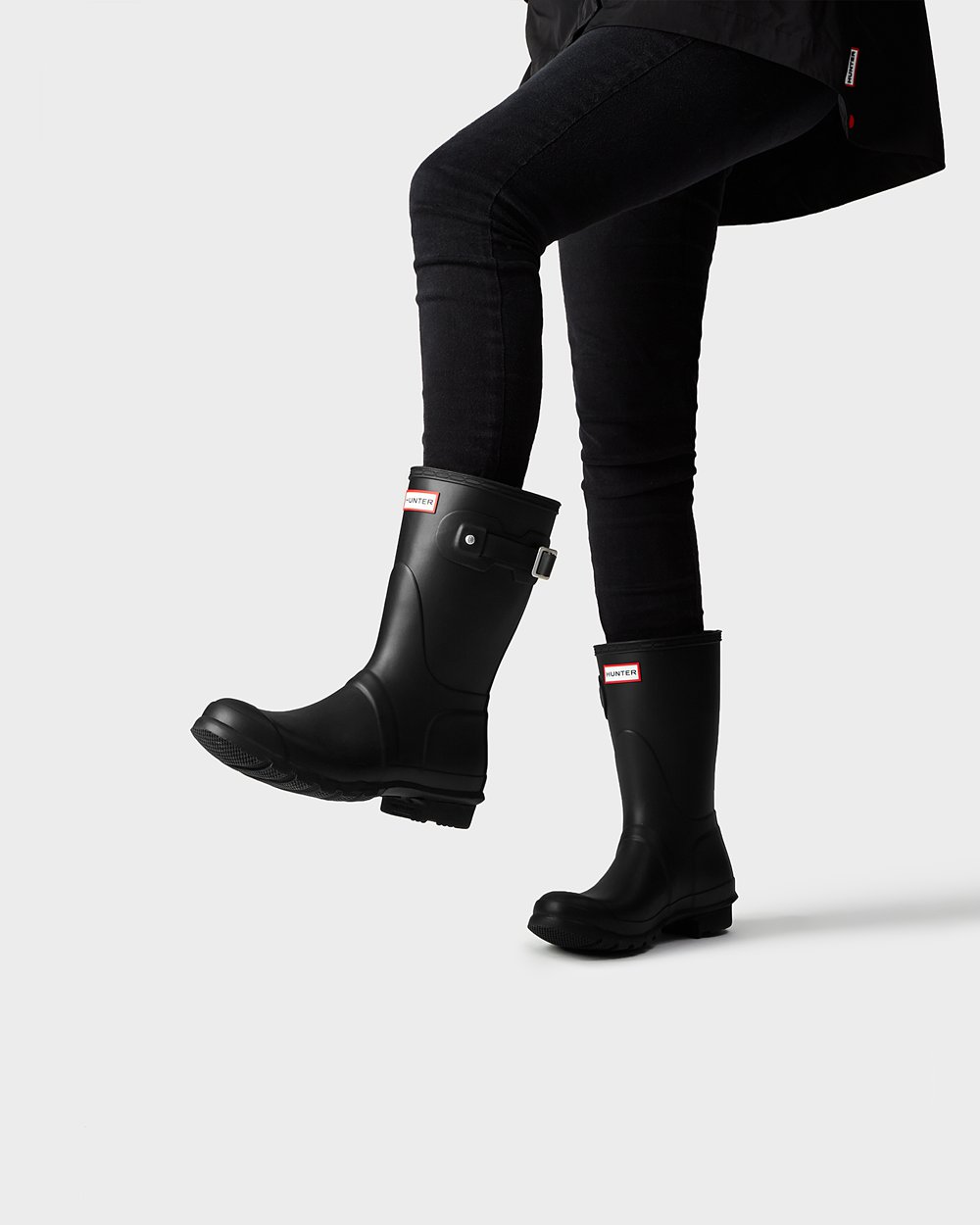 Womens Short Rain Boots - Hunter Original (47UFZPREA) - Black